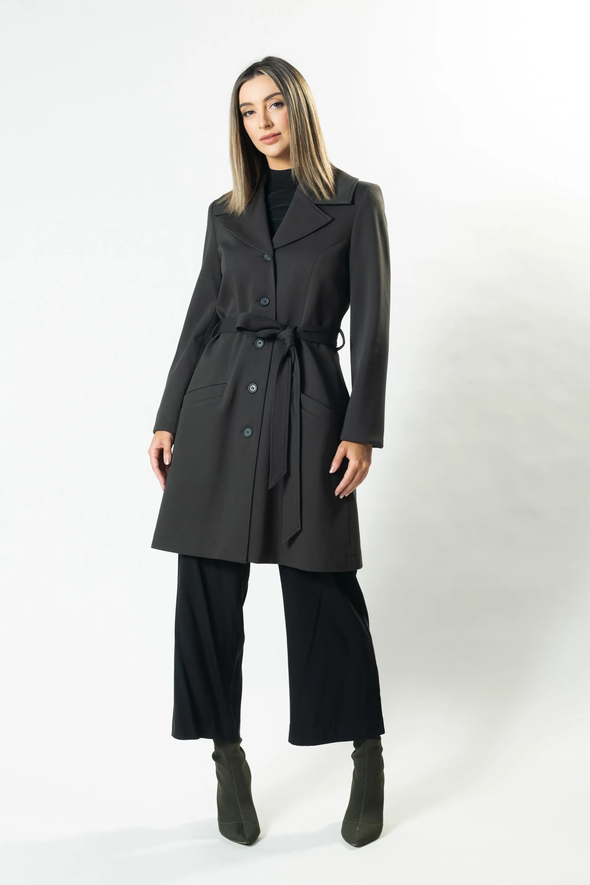 CAMBRIDGE Tie Up Short Trench Coat