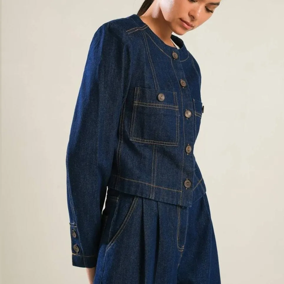 City Blues Denim Cropped Jacket
