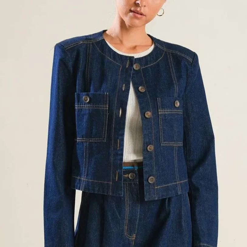 City Blues Denim Cropped Jacket