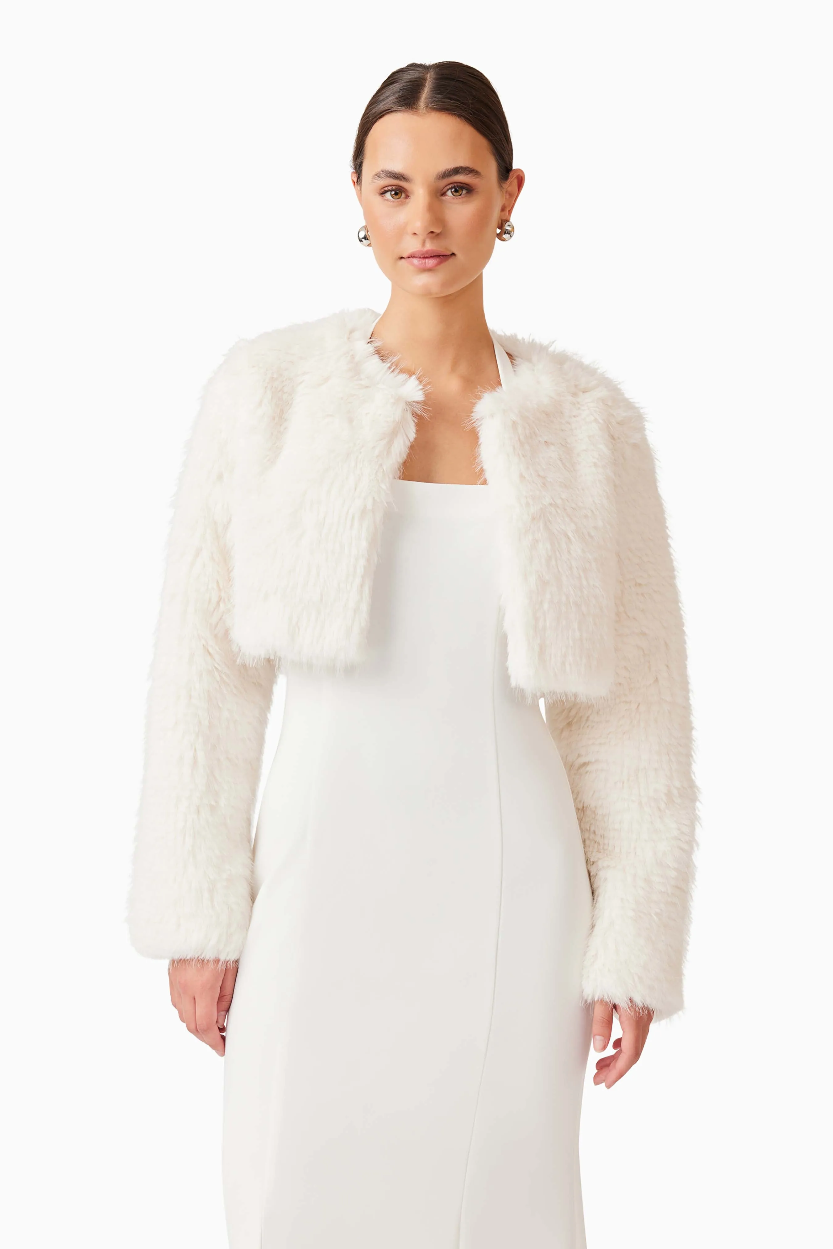 Desiree Cropped Jacket in White