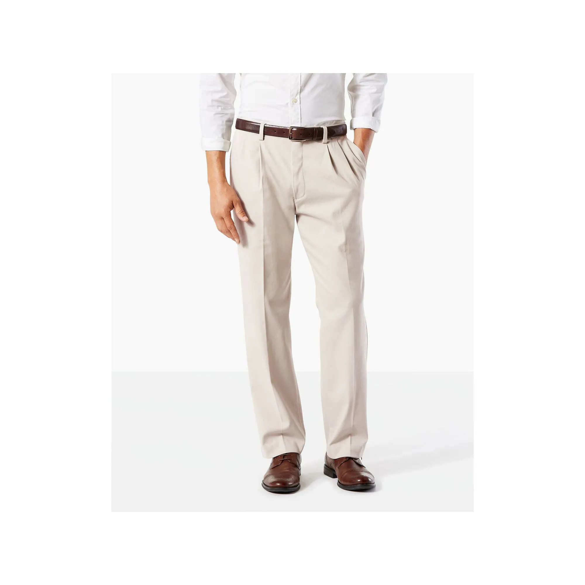 Dockers Men's Big & Tall Easy Stretch Dress Pants Light Beige 46 x 34