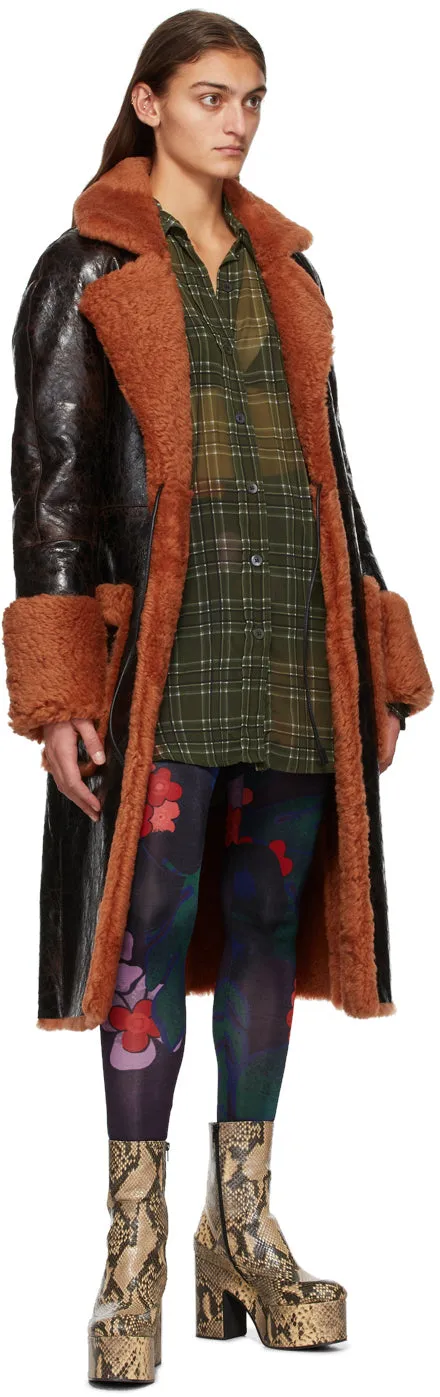 Dries Van Noten Brown Shearling Coat
