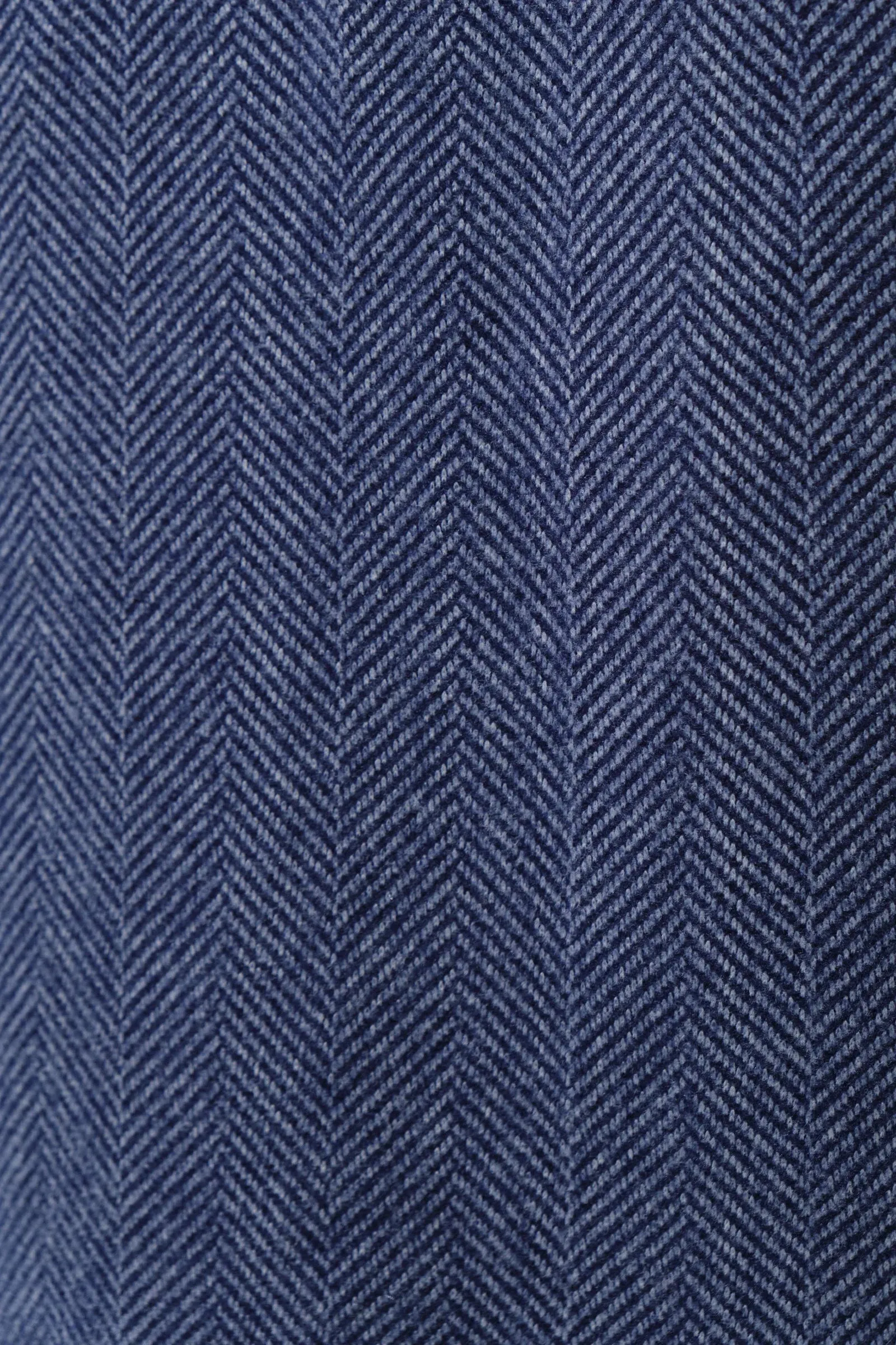 Dryden Herringbone Fur Collared Coat - Blue