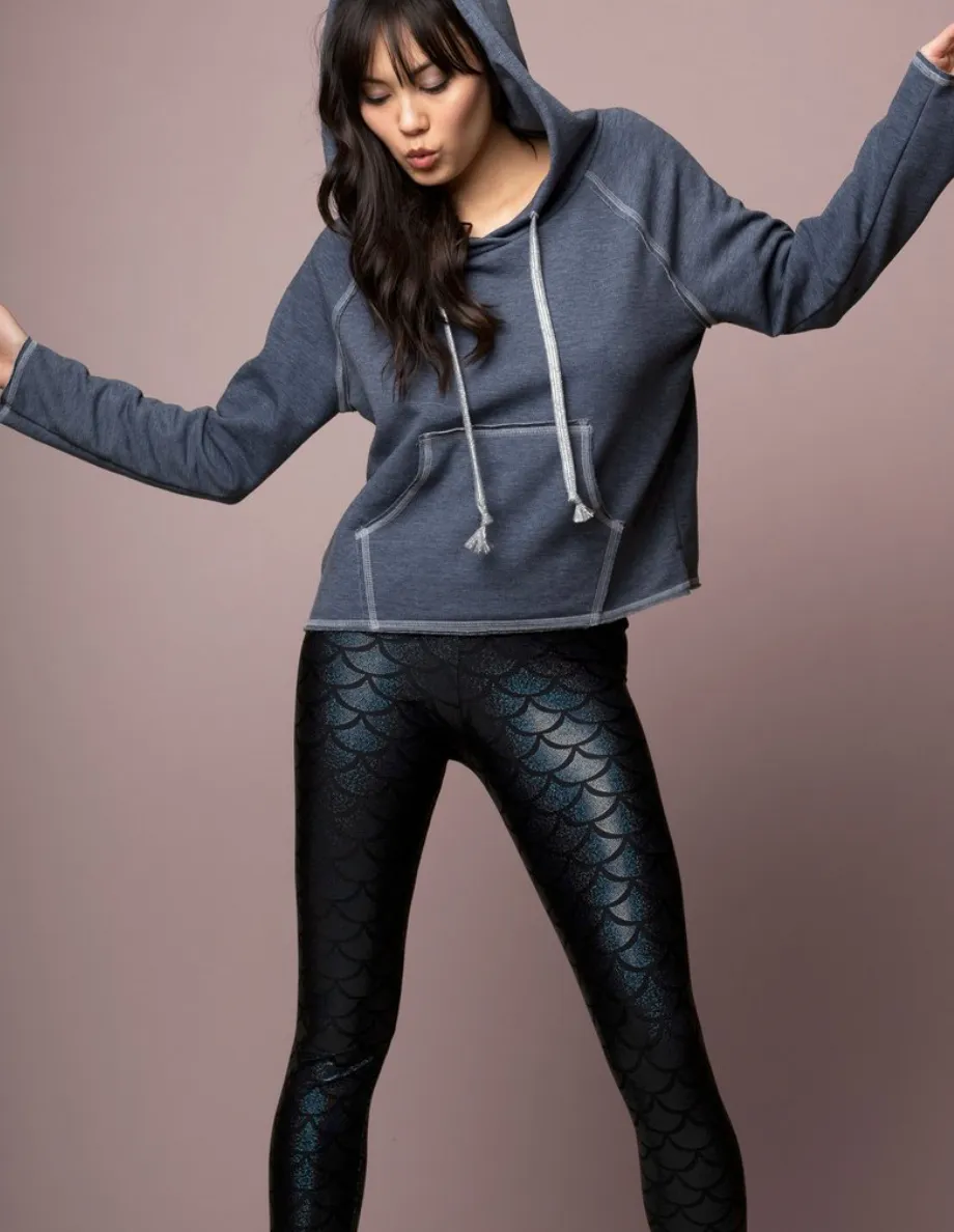 Emily Hsu Sky Denim Long Sleeve Pocket Hoodie