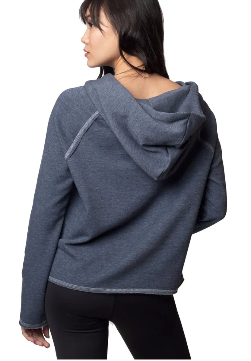 Emily Hsu Sky Denim Long Sleeve Pocket Hoodie