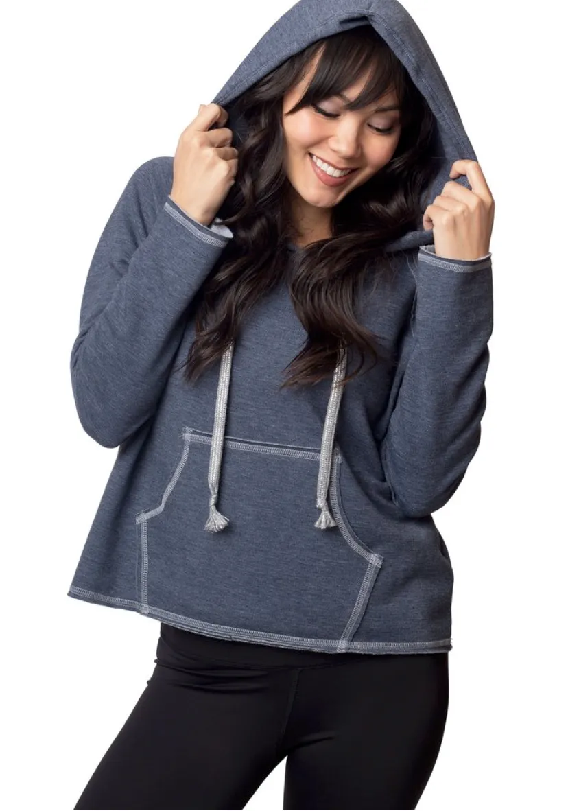 Emily Hsu Sky Denim Long Sleeve Pocket Hoodie