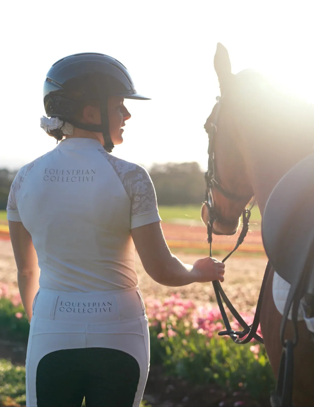 Equestrian Collective - Black Seat White Competition Tights