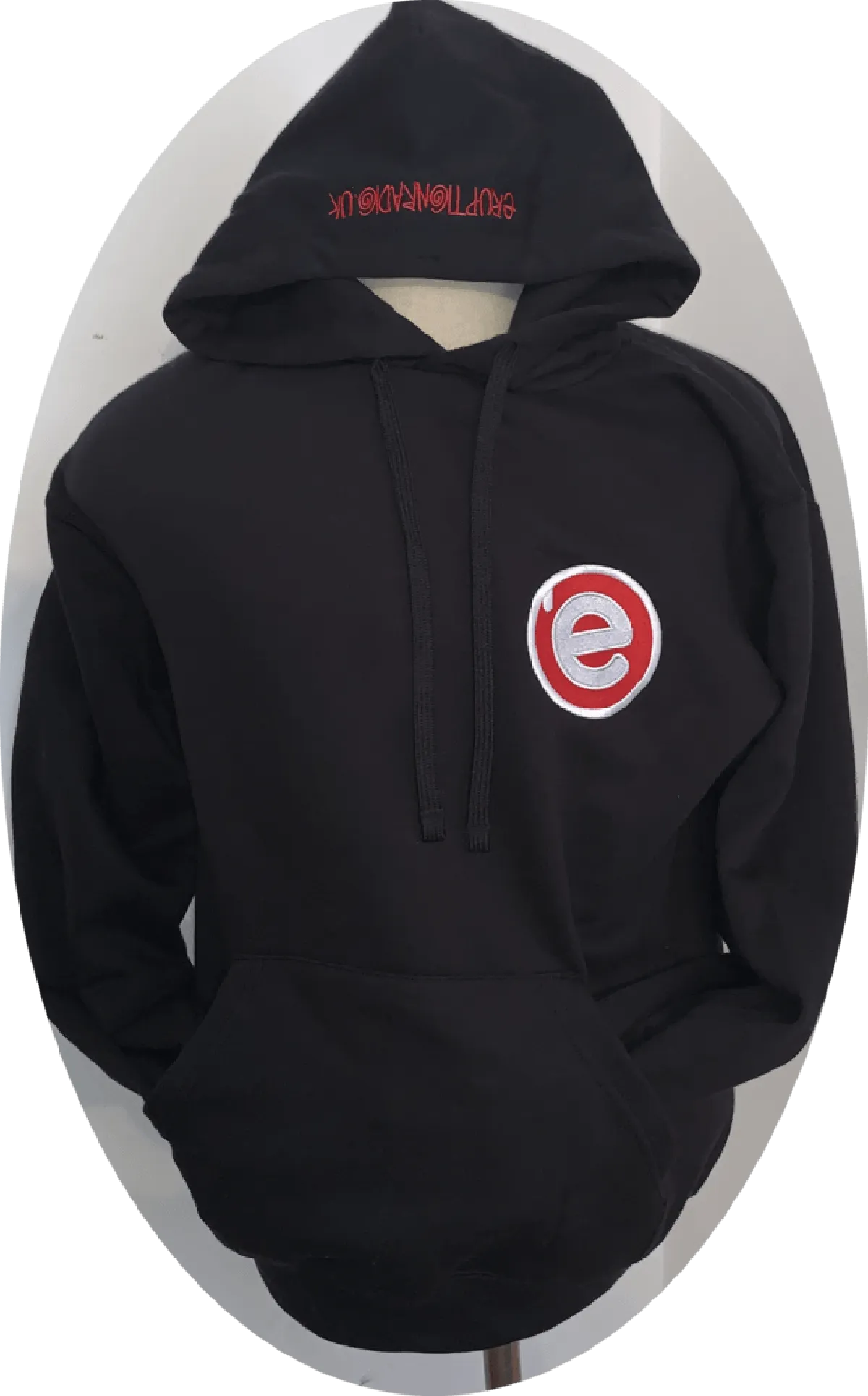 Eruption Radio UK Hoodie (Black with Red & White Logo)
