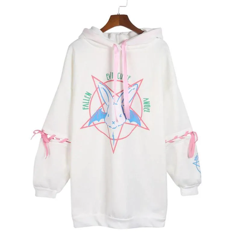 Fallen Evil Cutie Angel Hoodie: A great hoodie for rock, punk, bat and rabbit fans