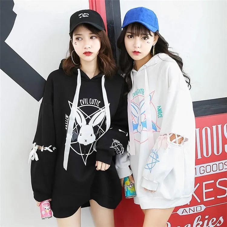 Fallen Evil Cutie Angel Hoodie: A great hoodie for rock, punk, bat and rabbit fans