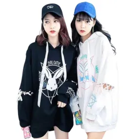 Fallen Evil Cutie Angel Hoodie: A great hoodie for rock, punk, bat and rabbit fans