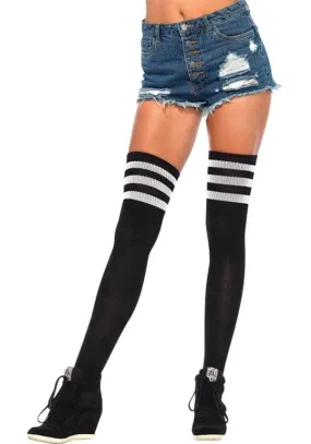 Gina Athletic [Black/White] | THIGH HIGH STOCKINGS
