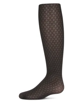 Girls' Diamond Dot Semi-Opaque Microfiber Tights