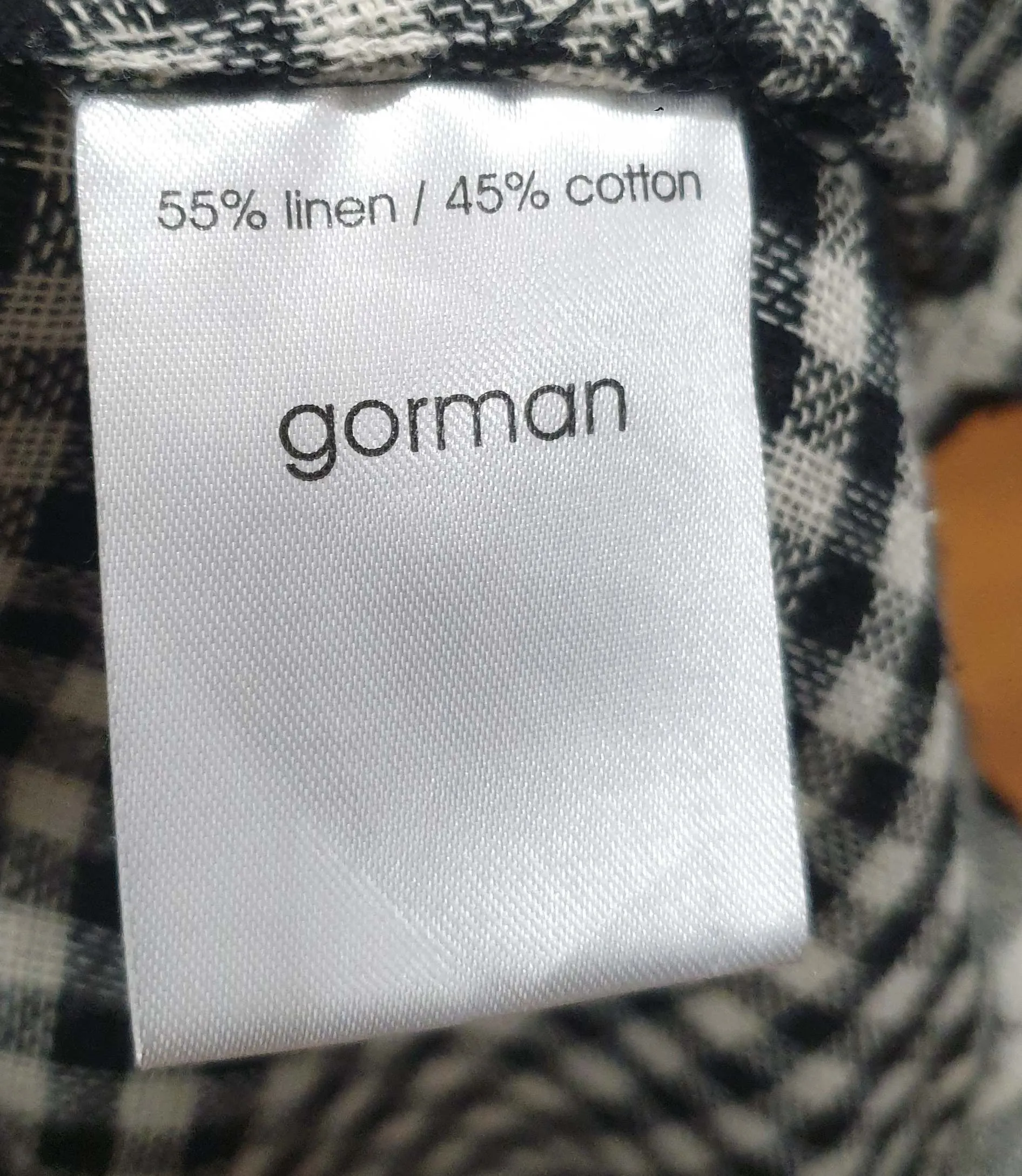 Gorman black and white linen-cotton check print dress size 8