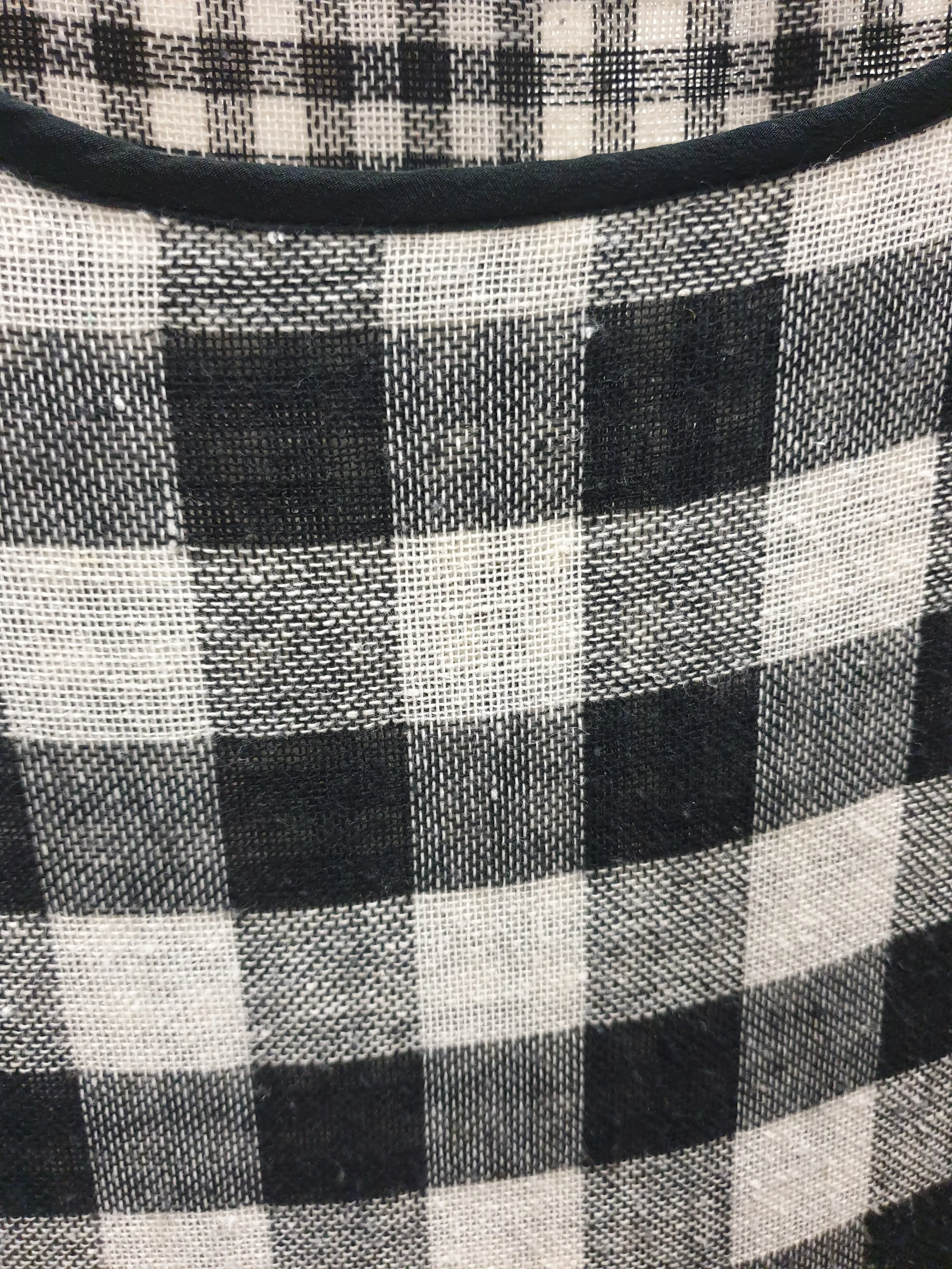 Gorman black and white linen-cotton check print dress size 8