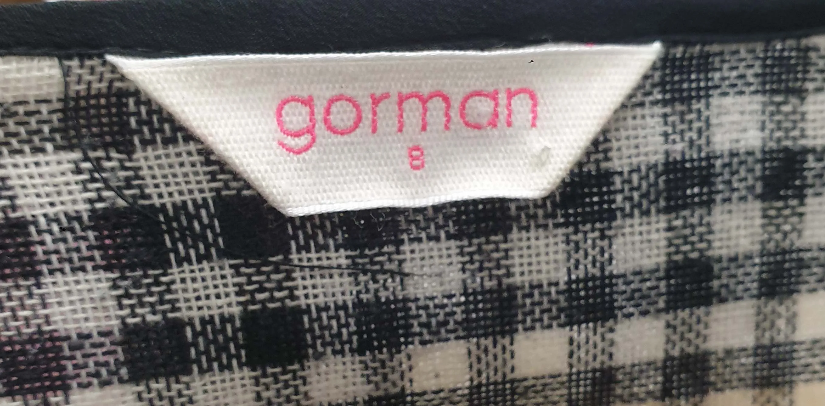Gorman black and white linen-cotton check print dress size 8