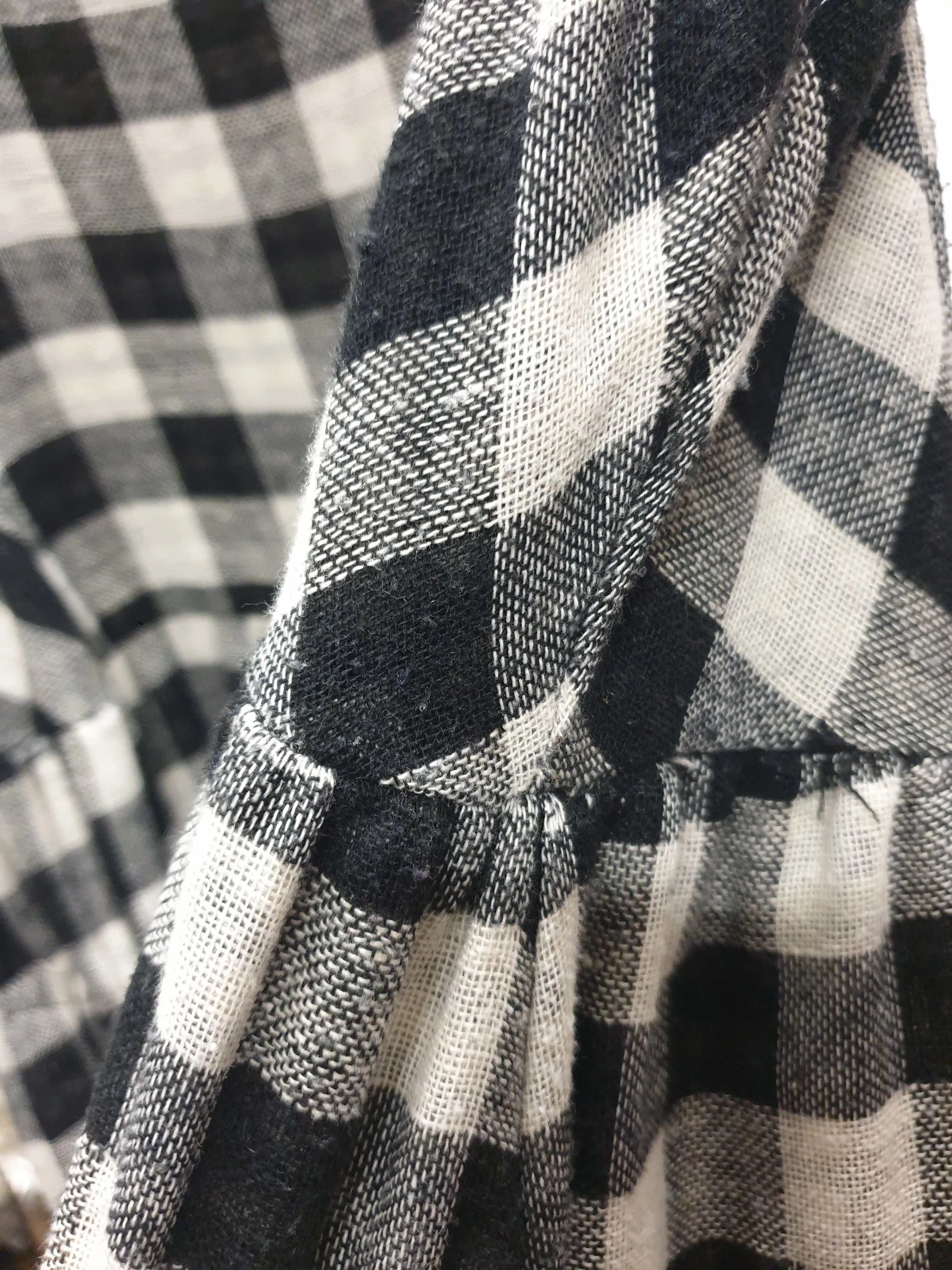 Gorman black and white linen-cotton check print dress size 8