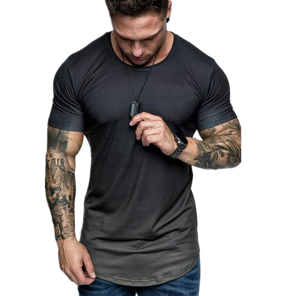 Gradient Round Neck Short Sleeve T-shirt - GlamzLife