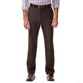 Haggar Mens Classic fit Dress Pants 32 / 30 Brown Solid