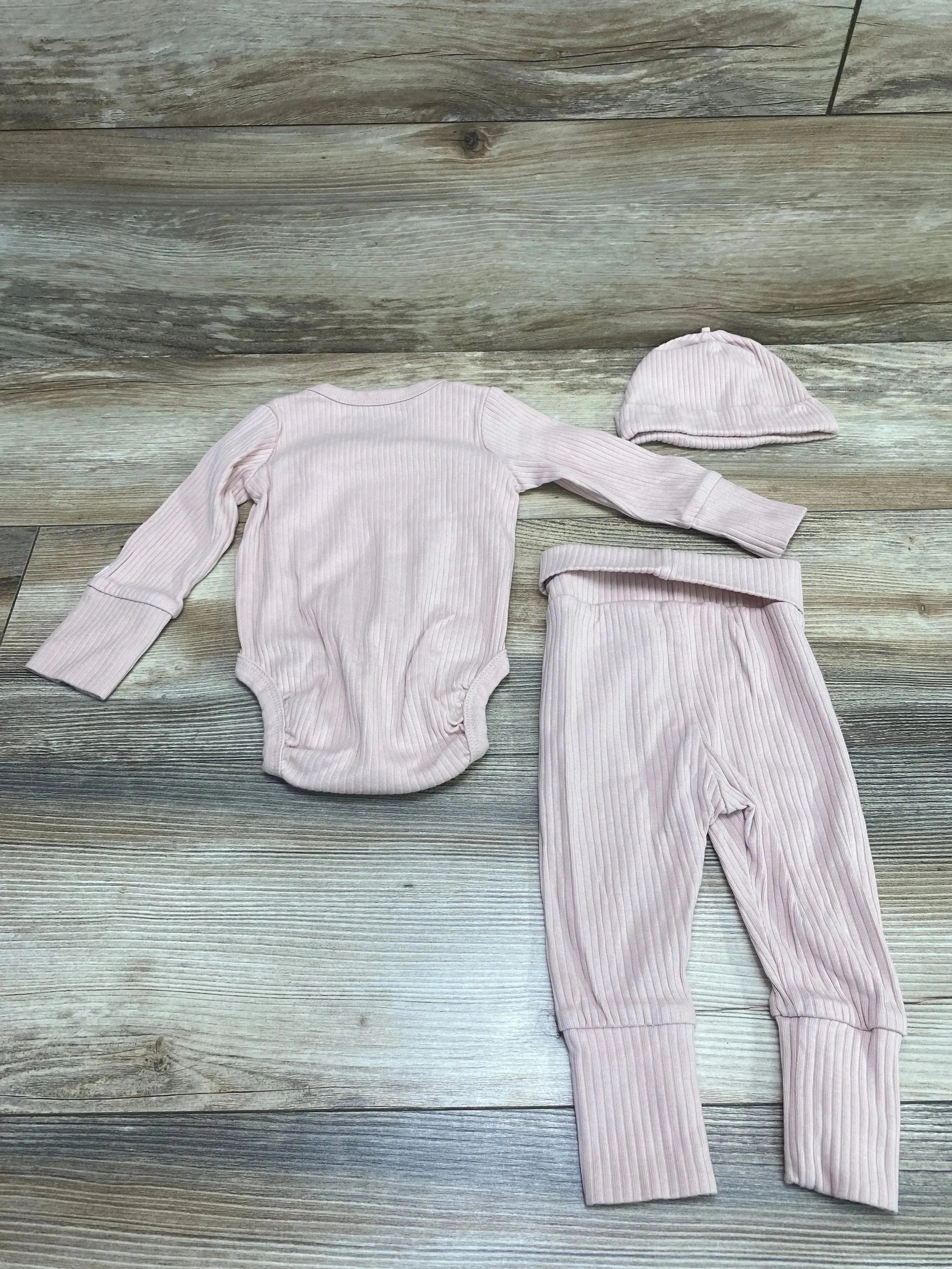 H&M 3pc Adjustable Fit Bodysuit Set Pink sz 3m