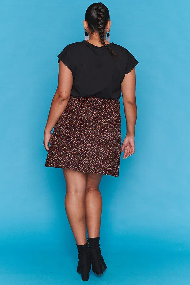Harmony Black Floral Skirt