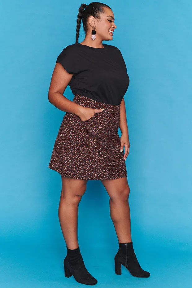 Harmony Black Floral Skirt