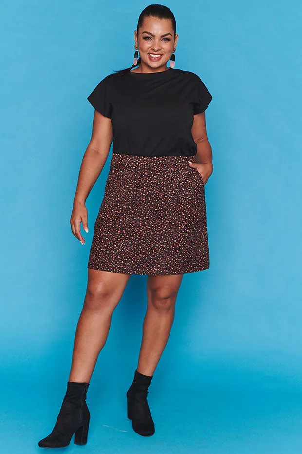 Harmony Black Floral Skirt