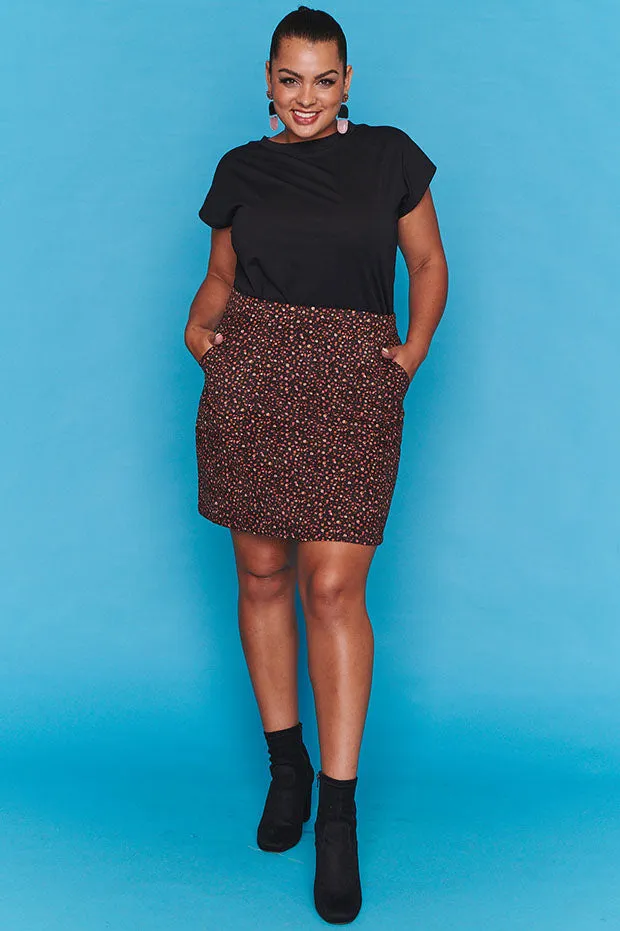 Harmony Black Floral Skirt
