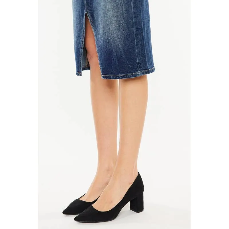 High rise midi skirt