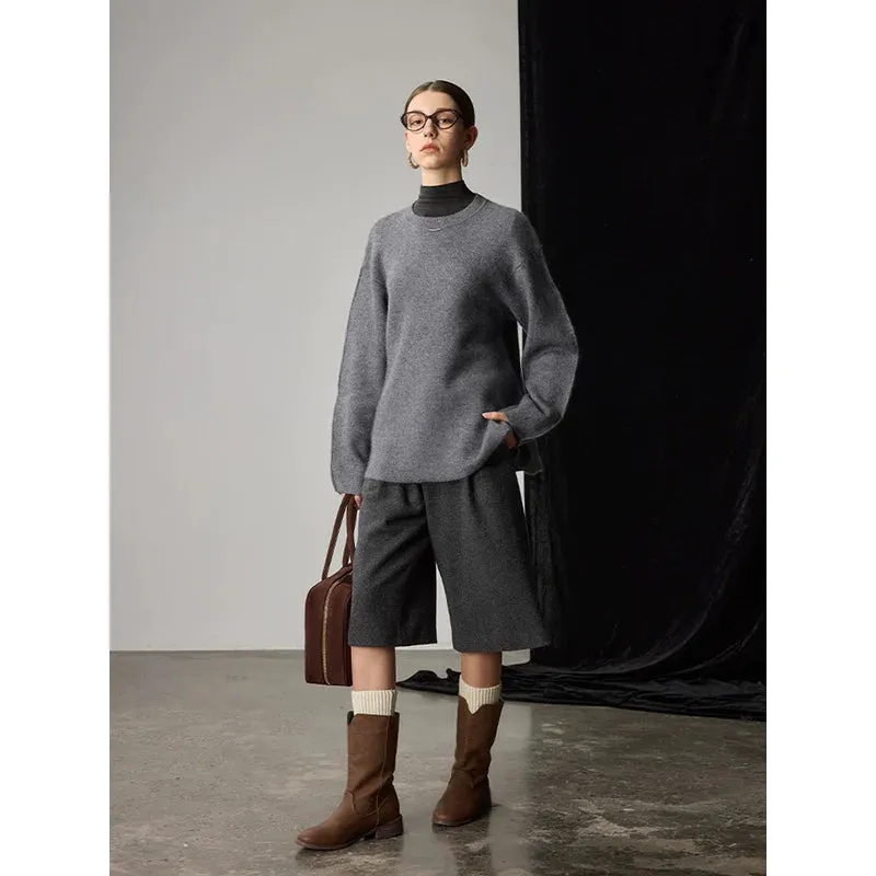 High Waist Wool Culottes
