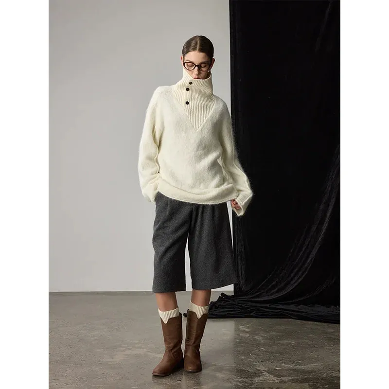 High Waist Wool Culottes
