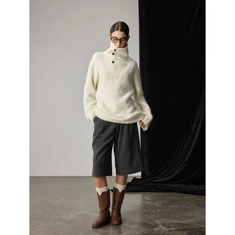 High Waist Wool Culottes