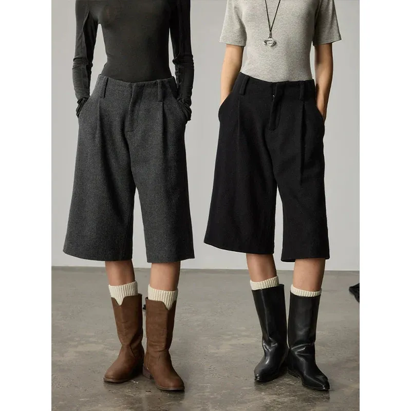High Waist Wool Culottes