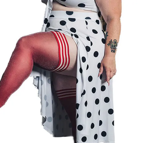 Holly Shimmer Cranberry Thigh High