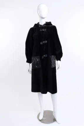 Hooded Duffle Velvet Coat