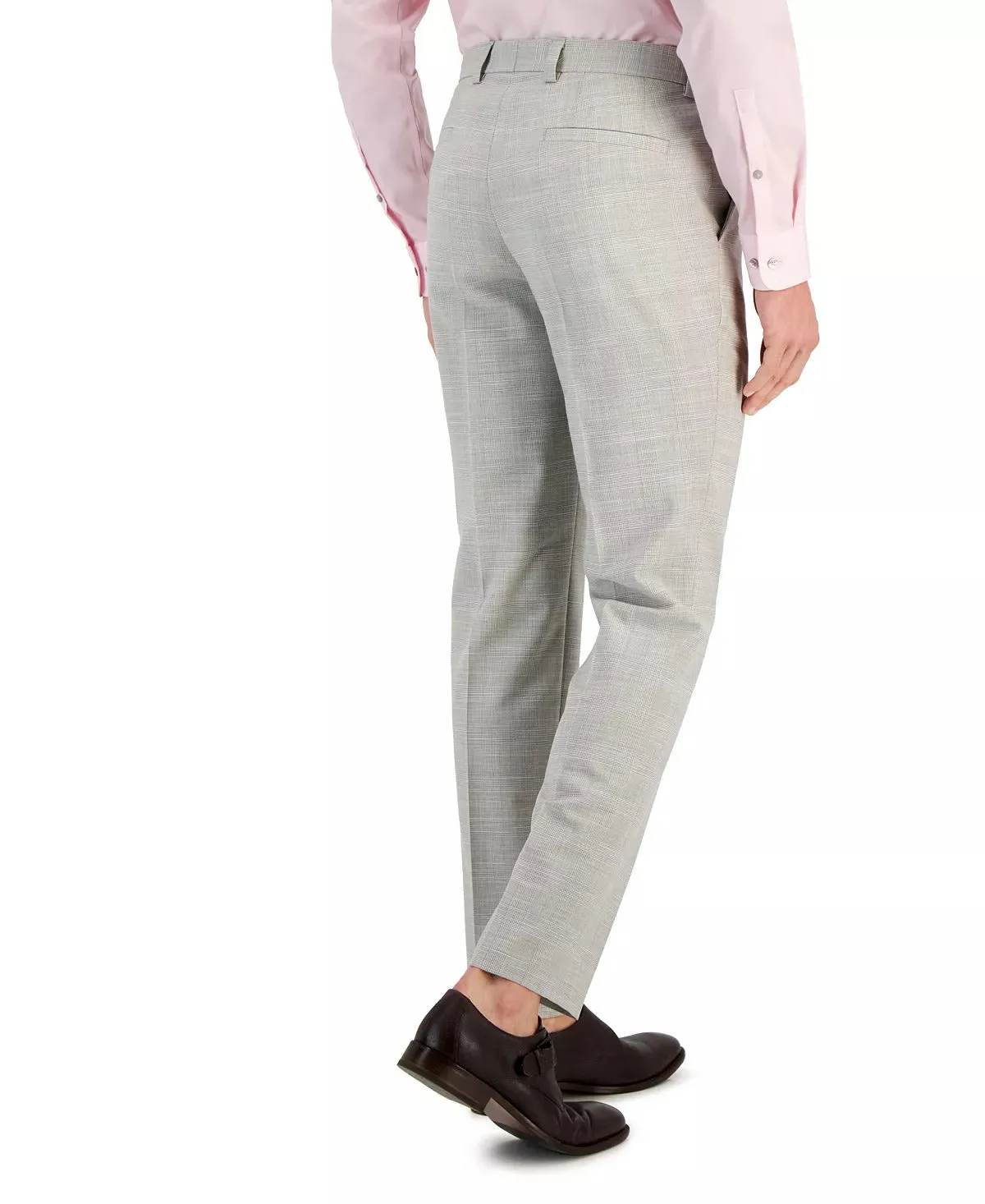 Hugo by Hugo Boss Men's Modern Fit Check Print Dress Suit Pants Grey 30 x 32