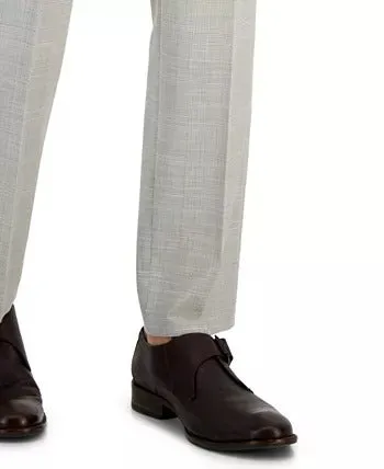 Hugo by Hugo Boss Men's Modern Fit Check Print Dress Suit Pants Grey 30 x 32