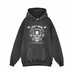 I Don't Snore I Dream Skull Motorcycle Hoodie