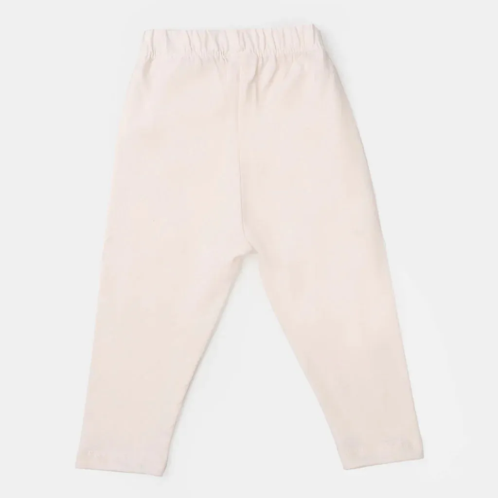 infant Girls Lycra Jersey Tights - Butter