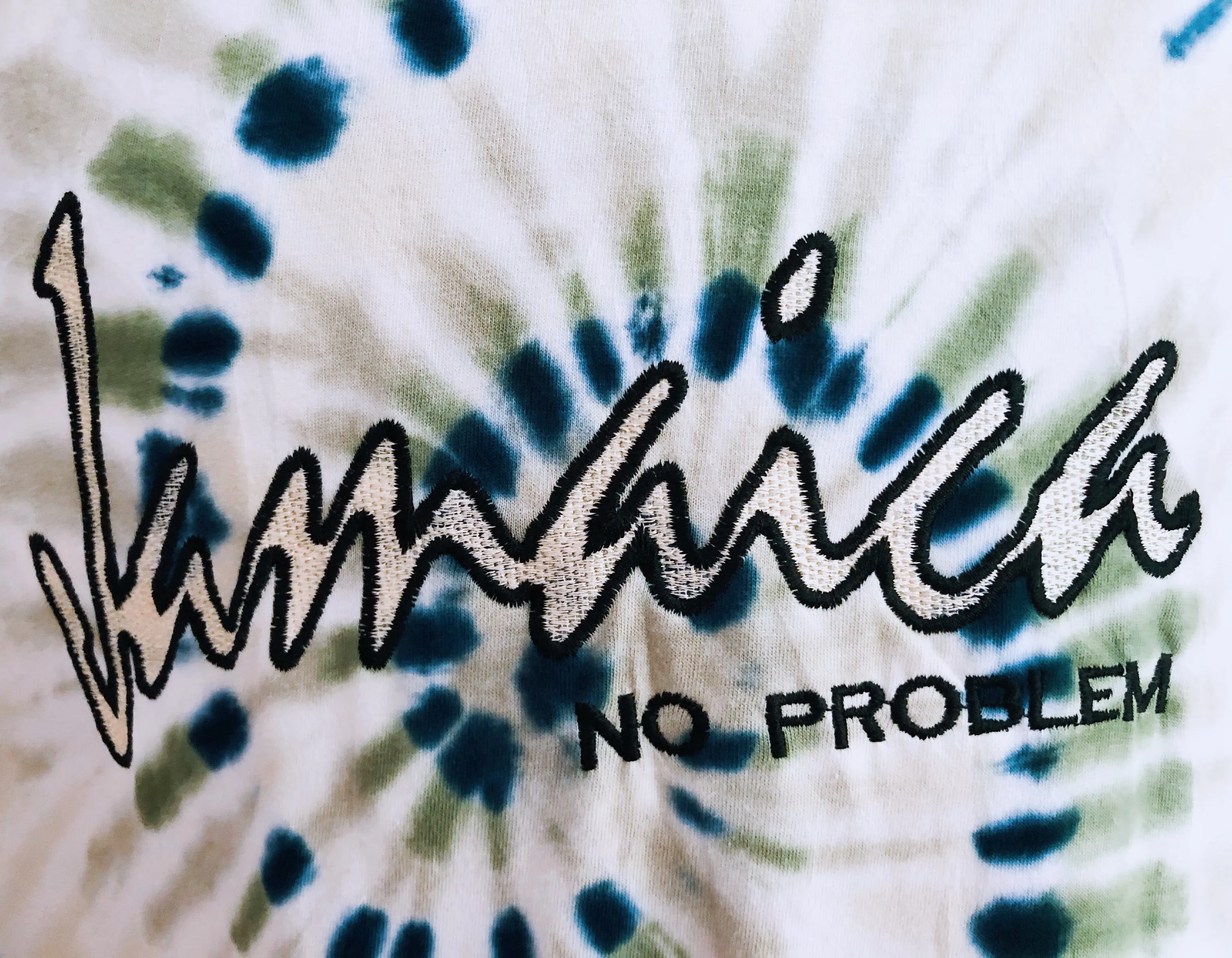 Jamaica ’no problem’ embroidered tie dye T-shirt