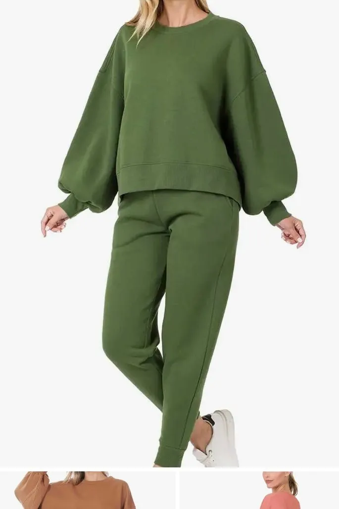 Jazzy Balloon Sleeve Jogger Set