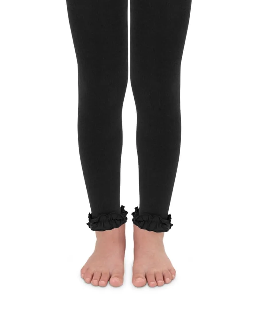 Jefferies Socks Charcoal Ruffle Footless Tights