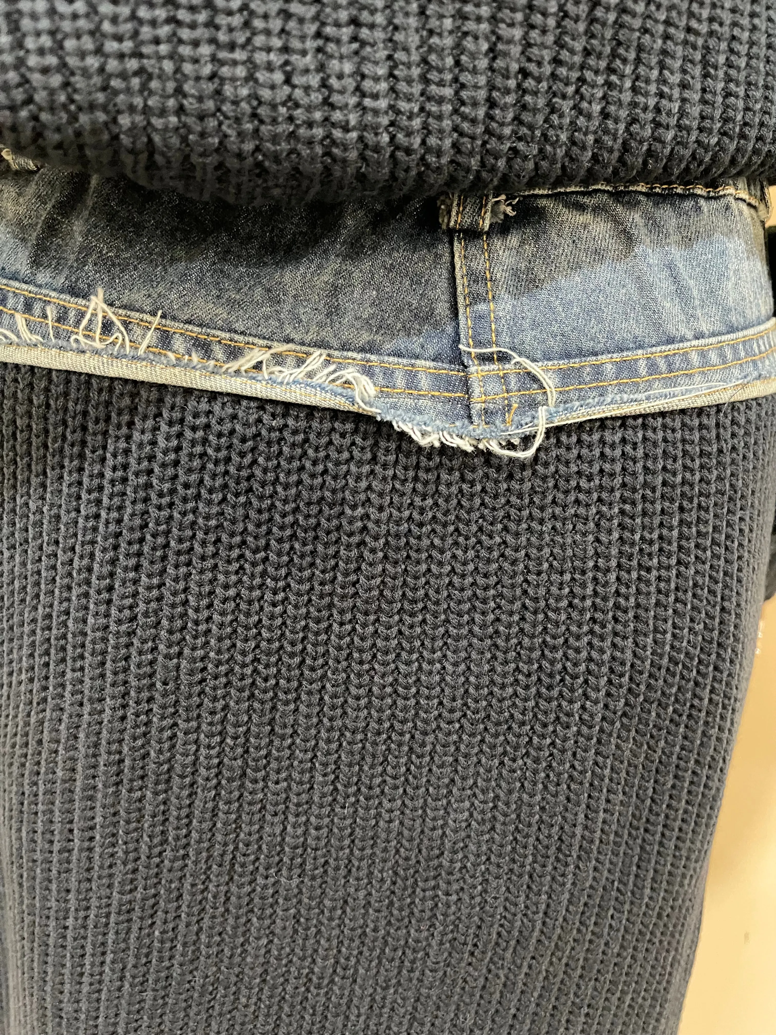 Knit Denim Skirt Set