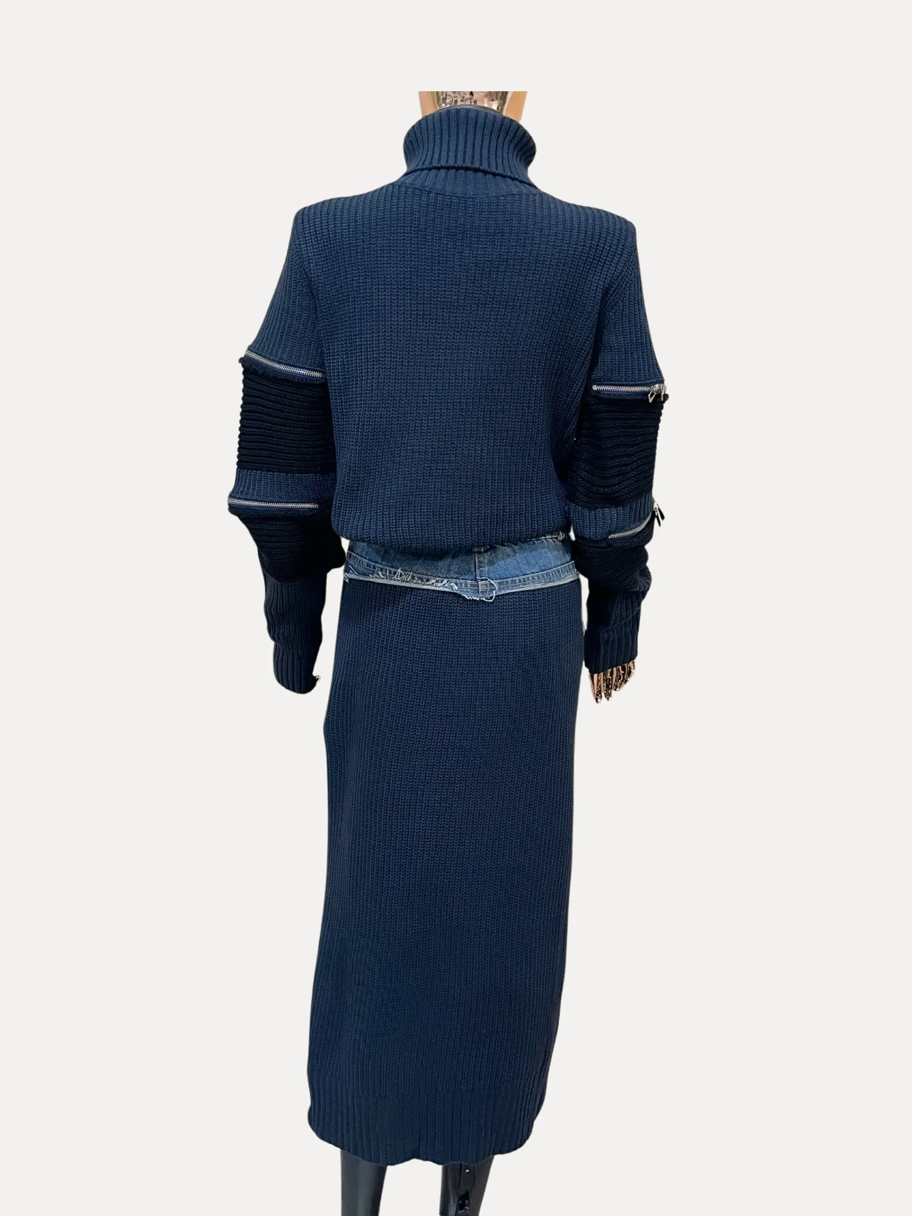 Knit Denim Skirt Set