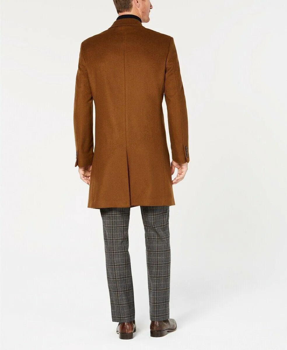 Lauren Ralph Lauren Mens Classic fit Overcoat Coat 38 S Brown Solid