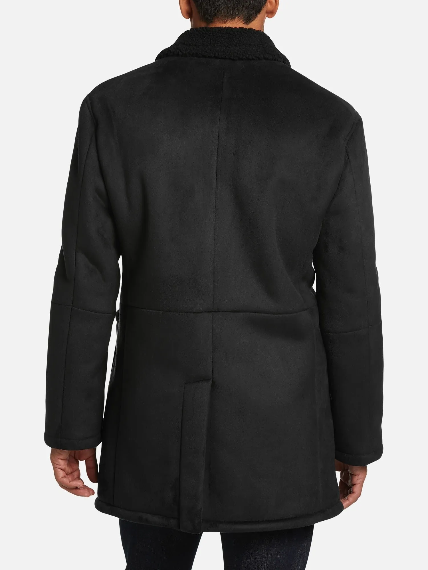 Lauren Ralph Lauren Men's Lefferts Faux-Shearling Overcoat Coat 42R Black
