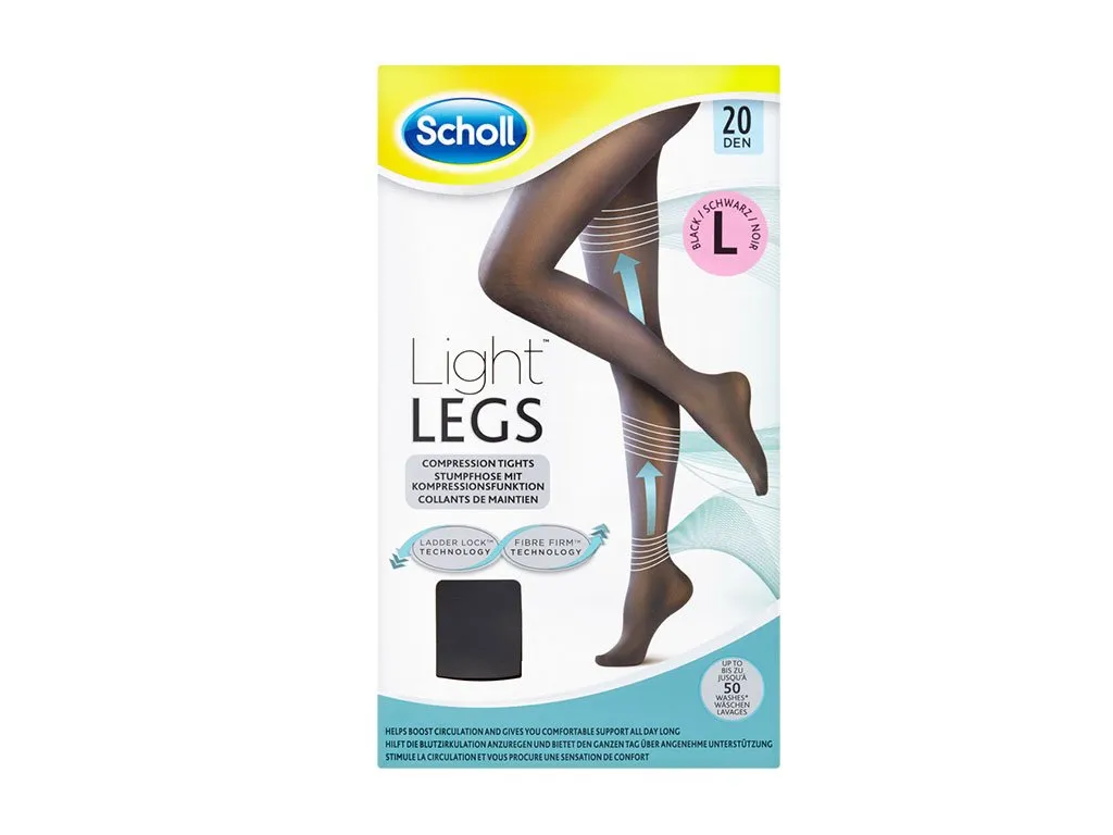 Light Legs Tights Black 20 Den Large 1 Pack