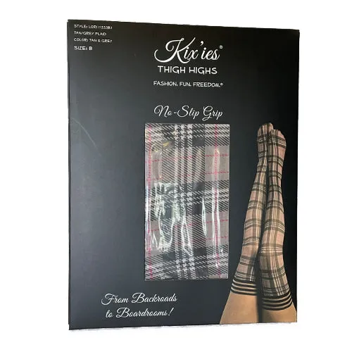 Lori Tan and Black Plaid Thigh High