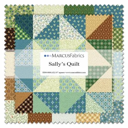 MARCUS FABRICS SALLY'S QUILTS LAYER CAKES (42 10X10 SQUARES)