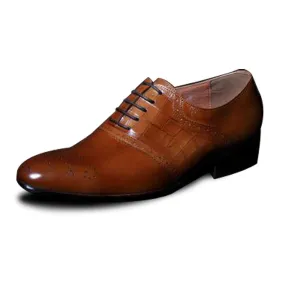Men Low Top Lace up Pointed Oxford Shoes
